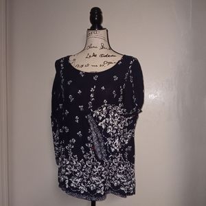 Navy blue with floral print